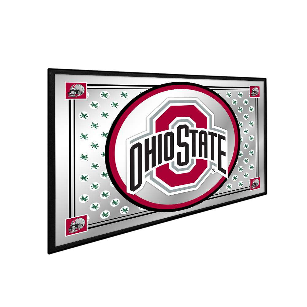 Ohio State Buckeyes Team Spirit - Framed Mirrored Wall Sign - Black