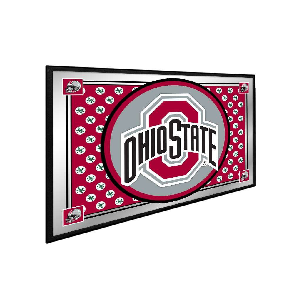 Ohio State Buckeyes Team Spirit - Framed Mirrored Wall Sign - White