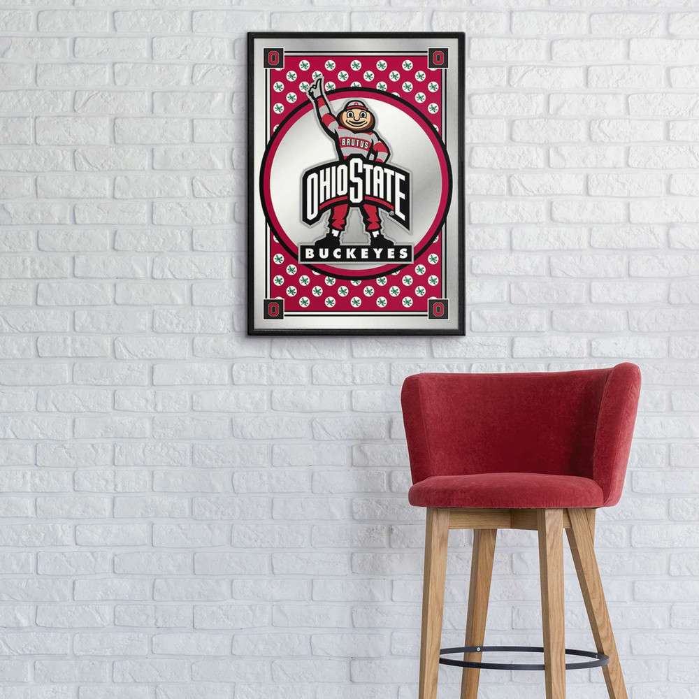 Ohio State Buckeyes Team Spirit, Mascot - Framed Mirrored Wall Sign | The Fan-Brand | NCOHST-275-02