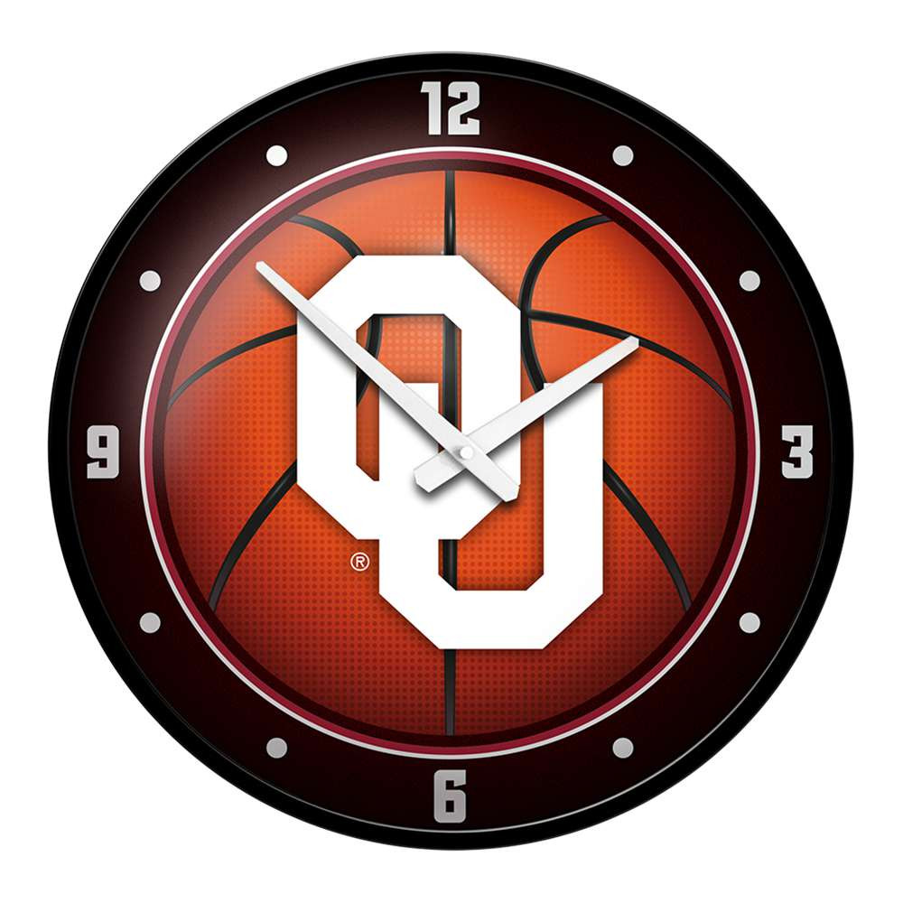 Oklahoma Sooners Basketball - Modern Disc Wall Clock | The Fan-Brand | NCOKLA-510-11