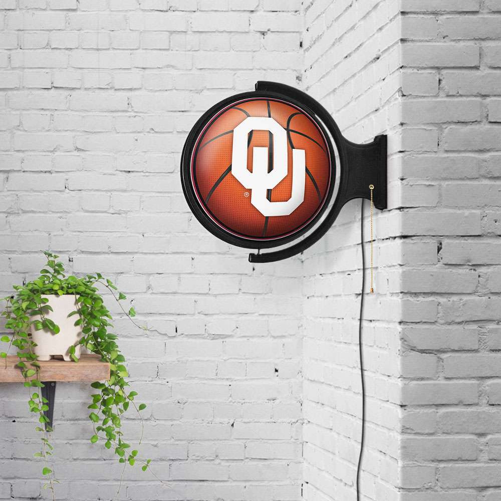 Oklahoma Sooners Basketball - Original Round Rotating Lighted Wall Sign