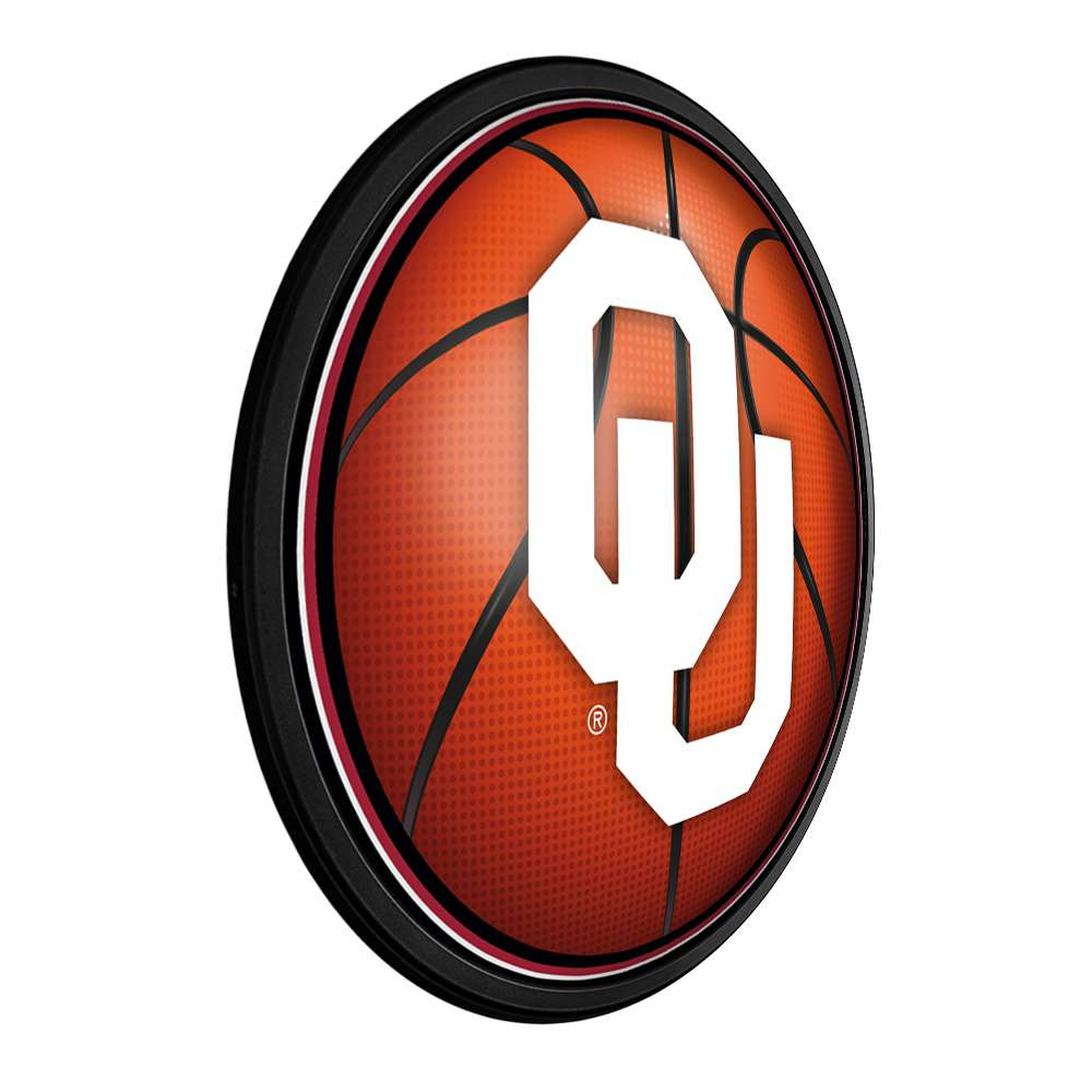 Oklahoma Sooners Basketball - Round Slimline Lighted Wall Sign