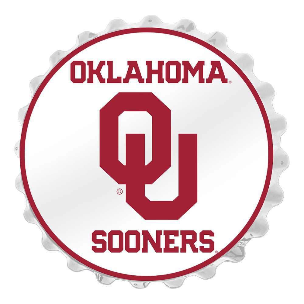 Oklahoma Sooners Bottle Cap Wall Sign - White | The Fan-Brand | NCOKLA-210-01A