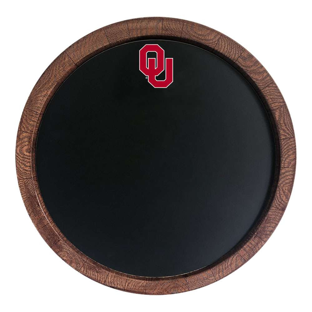 Oklahoma Sooners Chalkboard Faux Barrel Top Sign | The Fan-Brand | NCOKLA-630-01