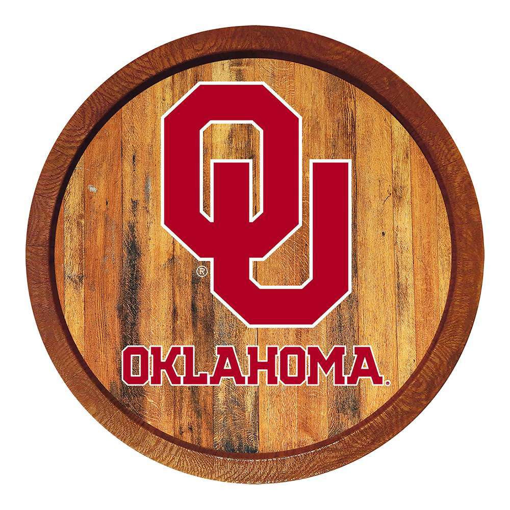 Oklahoma Sooners Faux Barrel Top Sign | The Fan-Brand | NCOKLA-240-01