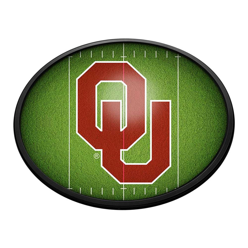 Oklahoma Sooners On the 50 - Oval Slimline Lighted Wall Sign | The Fan-Brand | NCOKLA-140-22