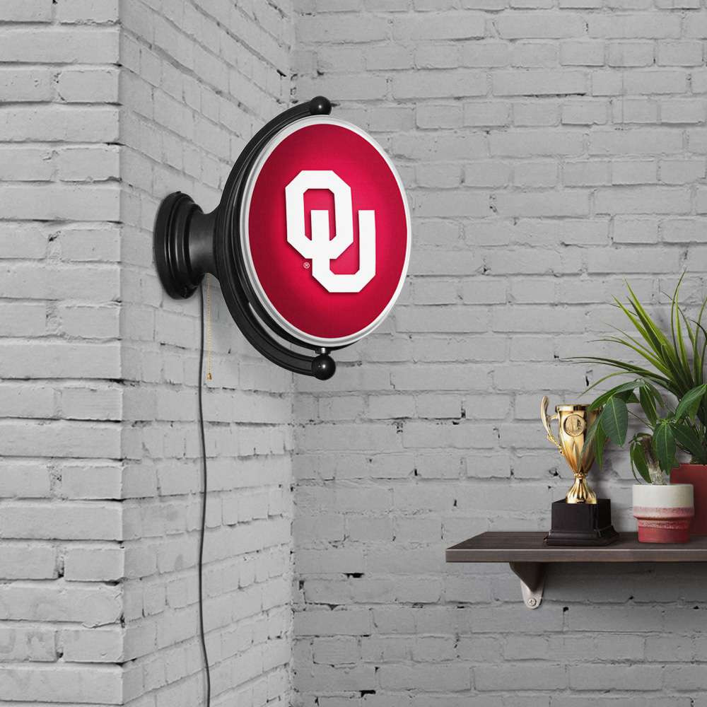 Oklahoma Sooners Original Oval Rotating Lighted Wall Sign