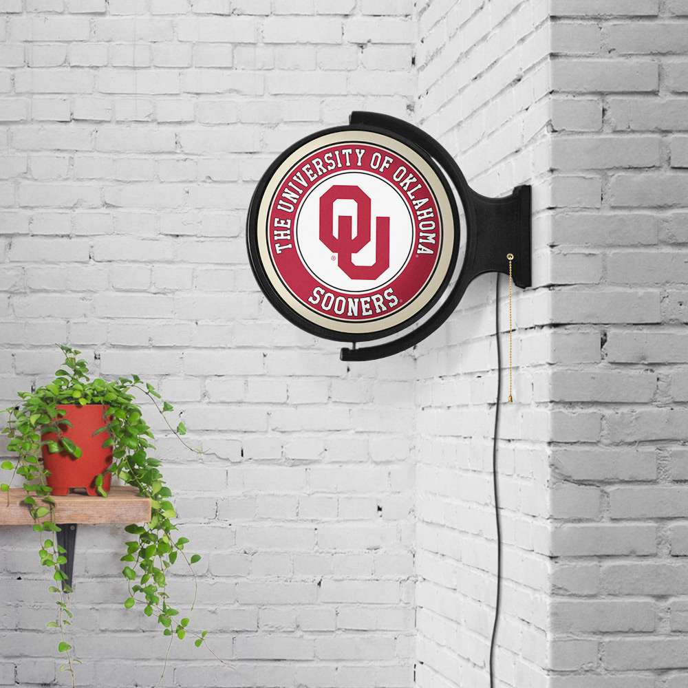 Oklahoma Sooners Original Round Rotating Lighted Wall Sign