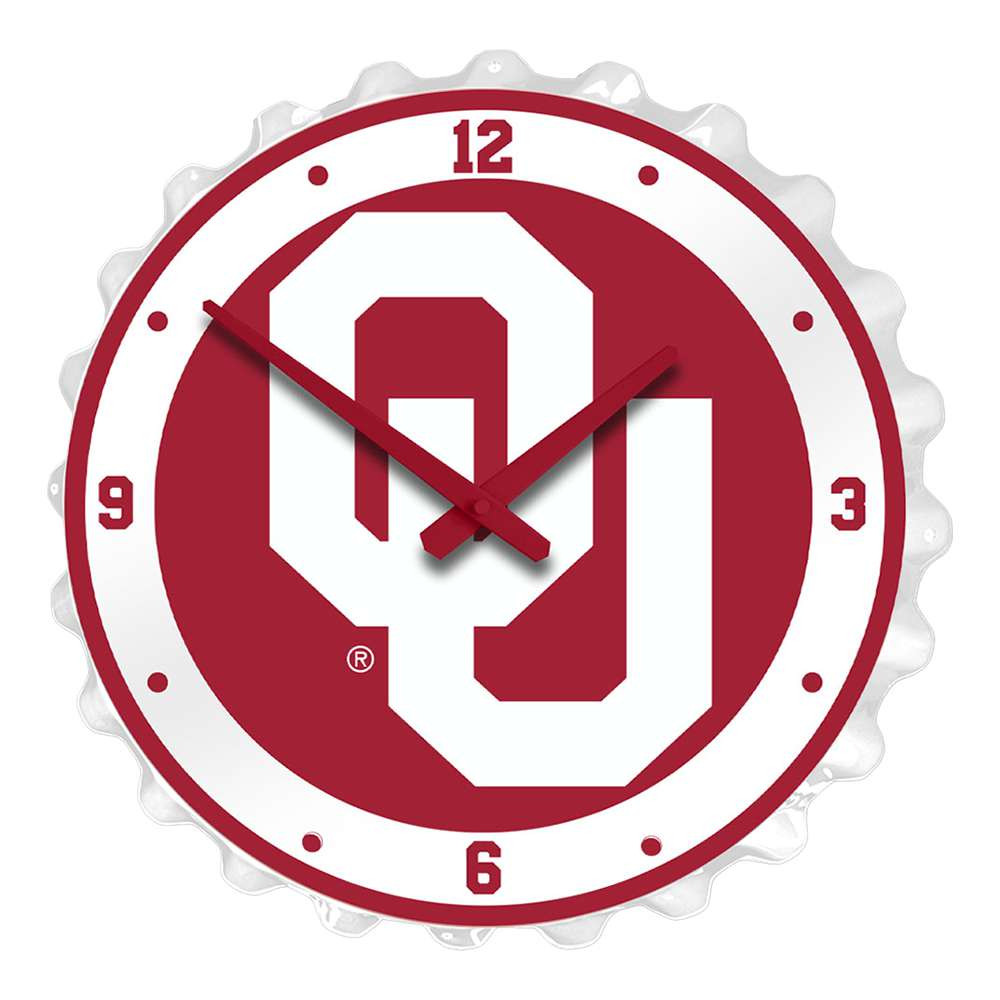 Oklahoma Sooners OU - Bottle Cap Wall Clock | The Fan-Brand | NCOKLA-540-02