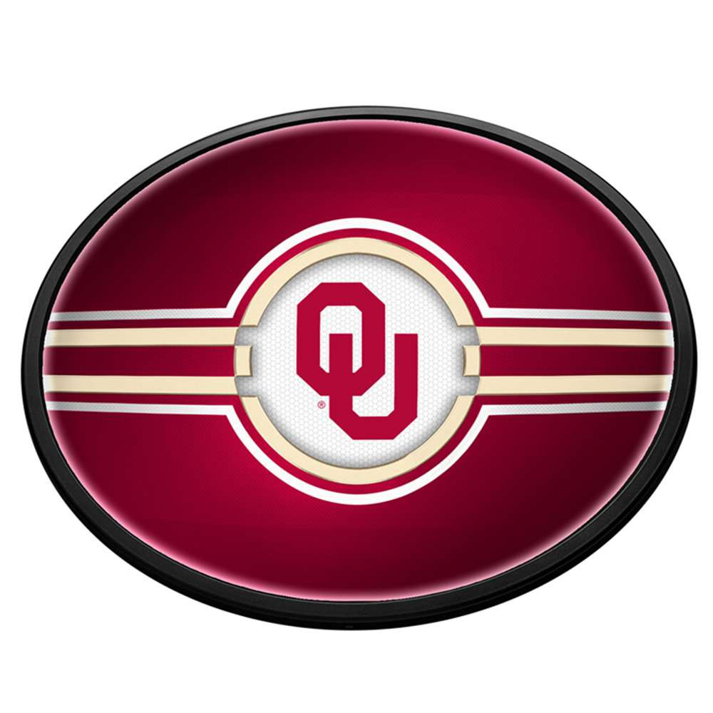 Oklahoma Sooners Oval Slimline Lighted Wall Sign | The Fan-Brand | NCOKLA-140-01