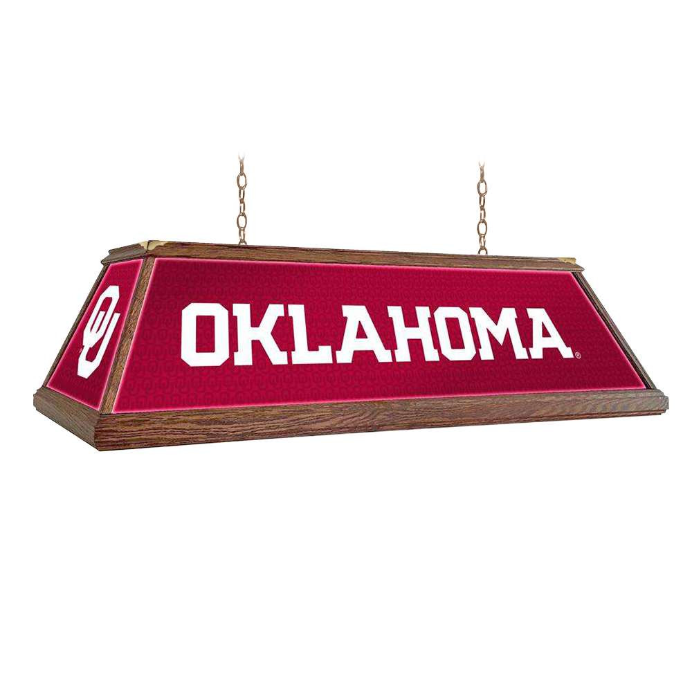 Oklahoma Sooners Premium Wood Pool Table Light | The Fan-Brand | NCOKLA-330-01