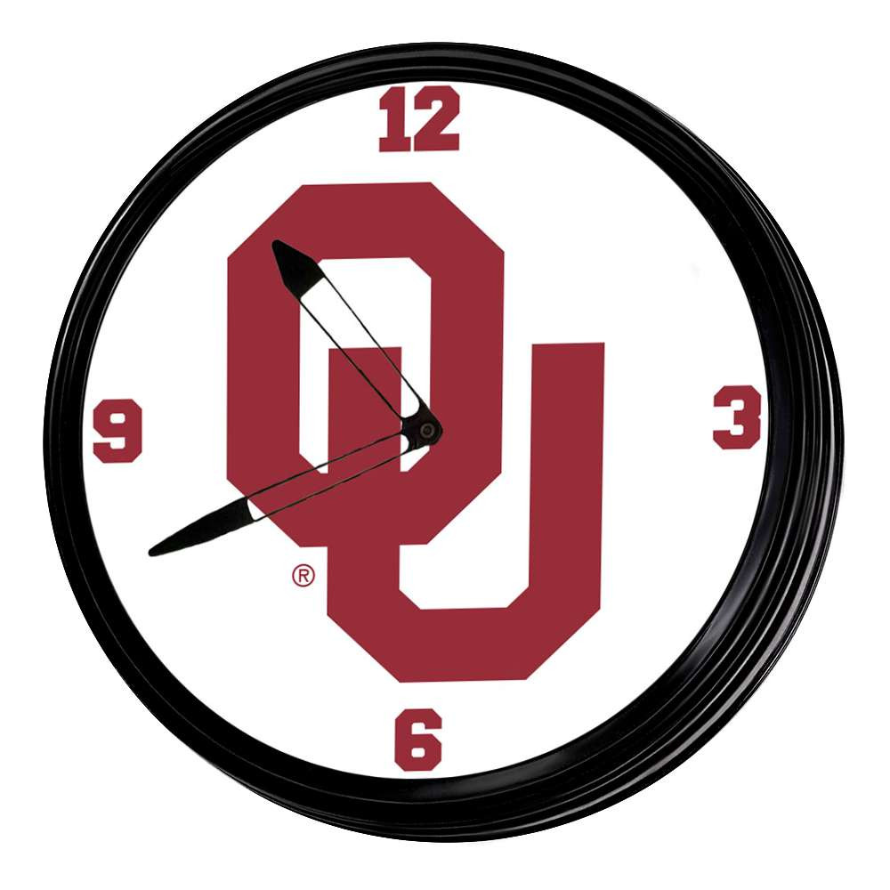 Oklahoma Sooners Retro Lighted Wall Clock | The Fan-Brand | NCOKLA-550-01