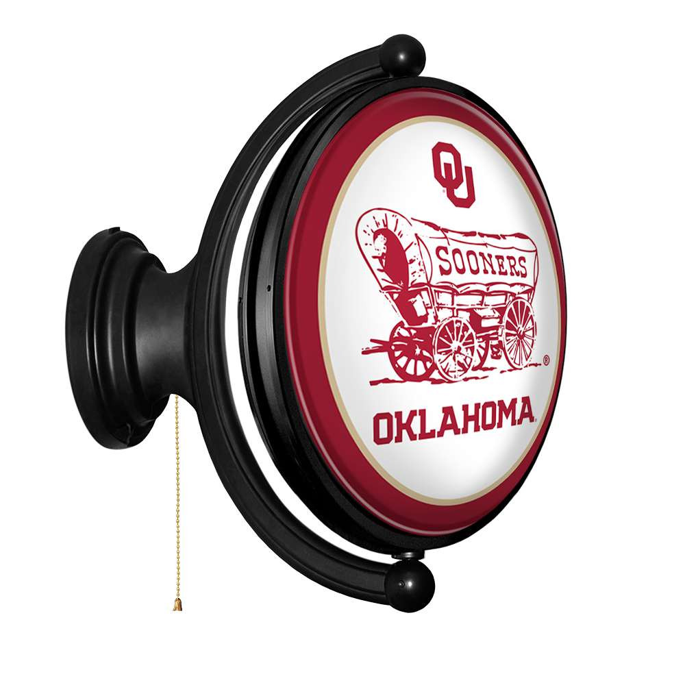 Oklahoma Sooners Schooner - Original Oval Rotating Lighted Wall Sign