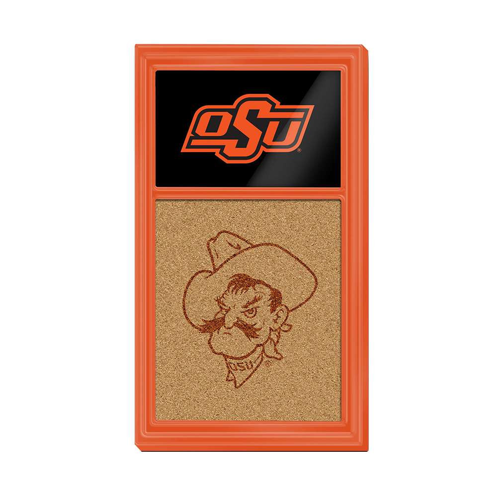 Oklahoma State Cowboys Dual Logo - Cork Note Board | The Fan-Brand | NCOKST-640-02