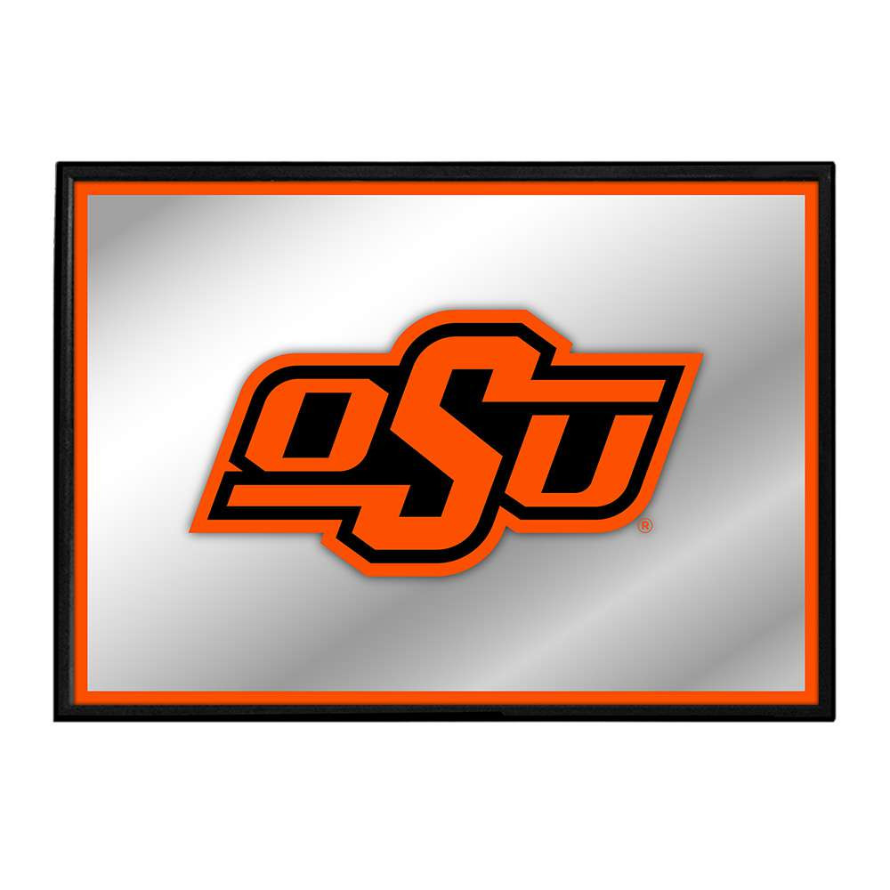 Oklahoma State Cowboys Framed Mirrored Wall Sign - Orange Edge | The Fan-Brand | NCOKST-265-01A