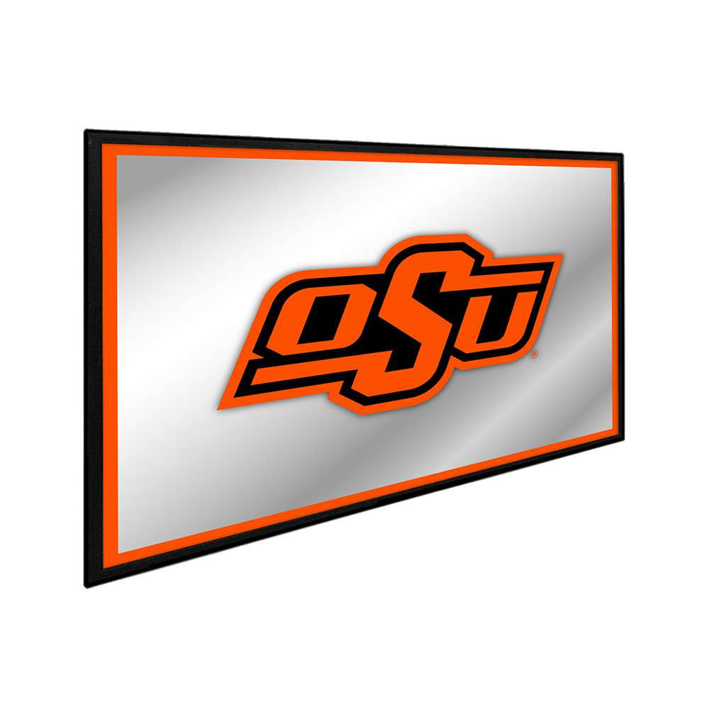 Oklahoma State Cowboys Framed Mirrored Wall Sign - Orange Edge