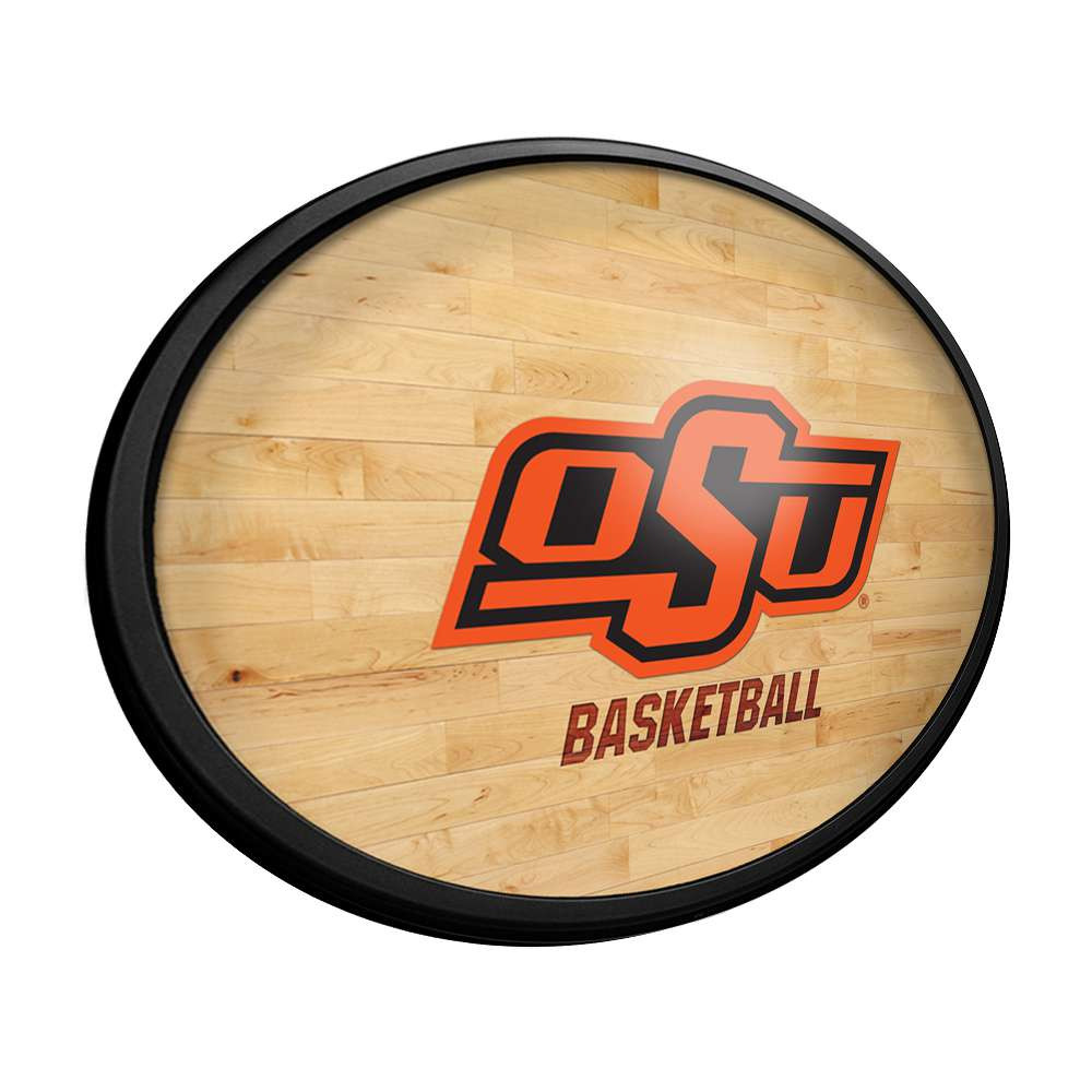 Oklahoma State Cowboys Hardwood - Oval Slimline Lighted Wall Sign