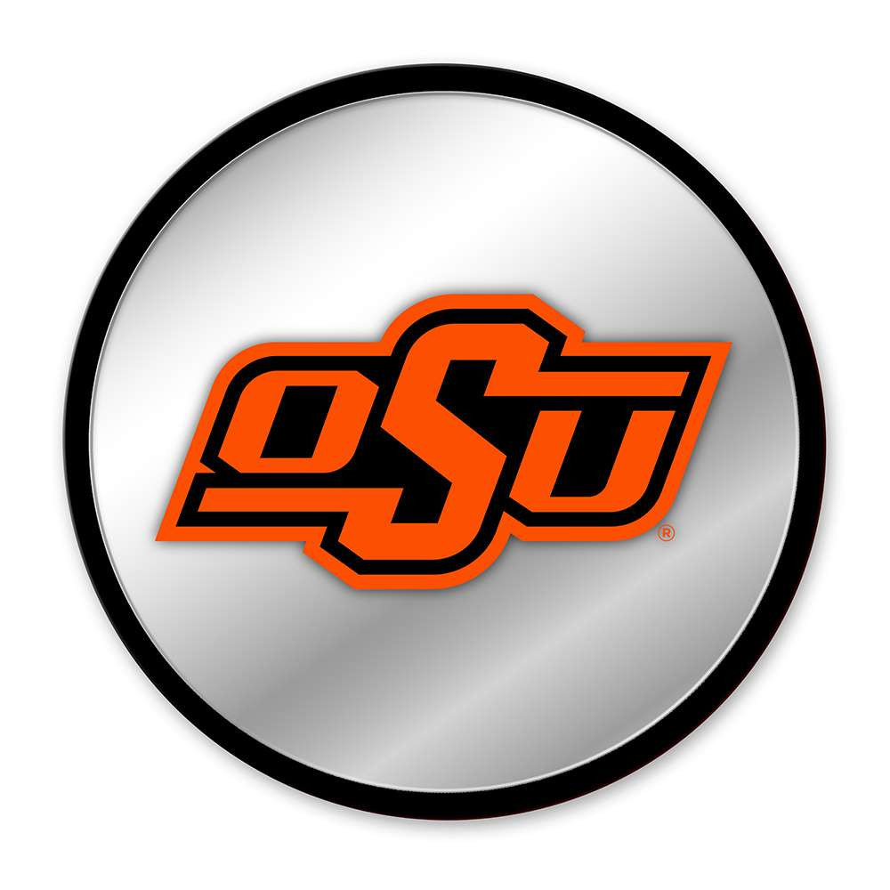 Oklahoma State Cowboys Modern Disc Mirrored Wall Sign | The Fan-Brand | NCOKST-235-01A