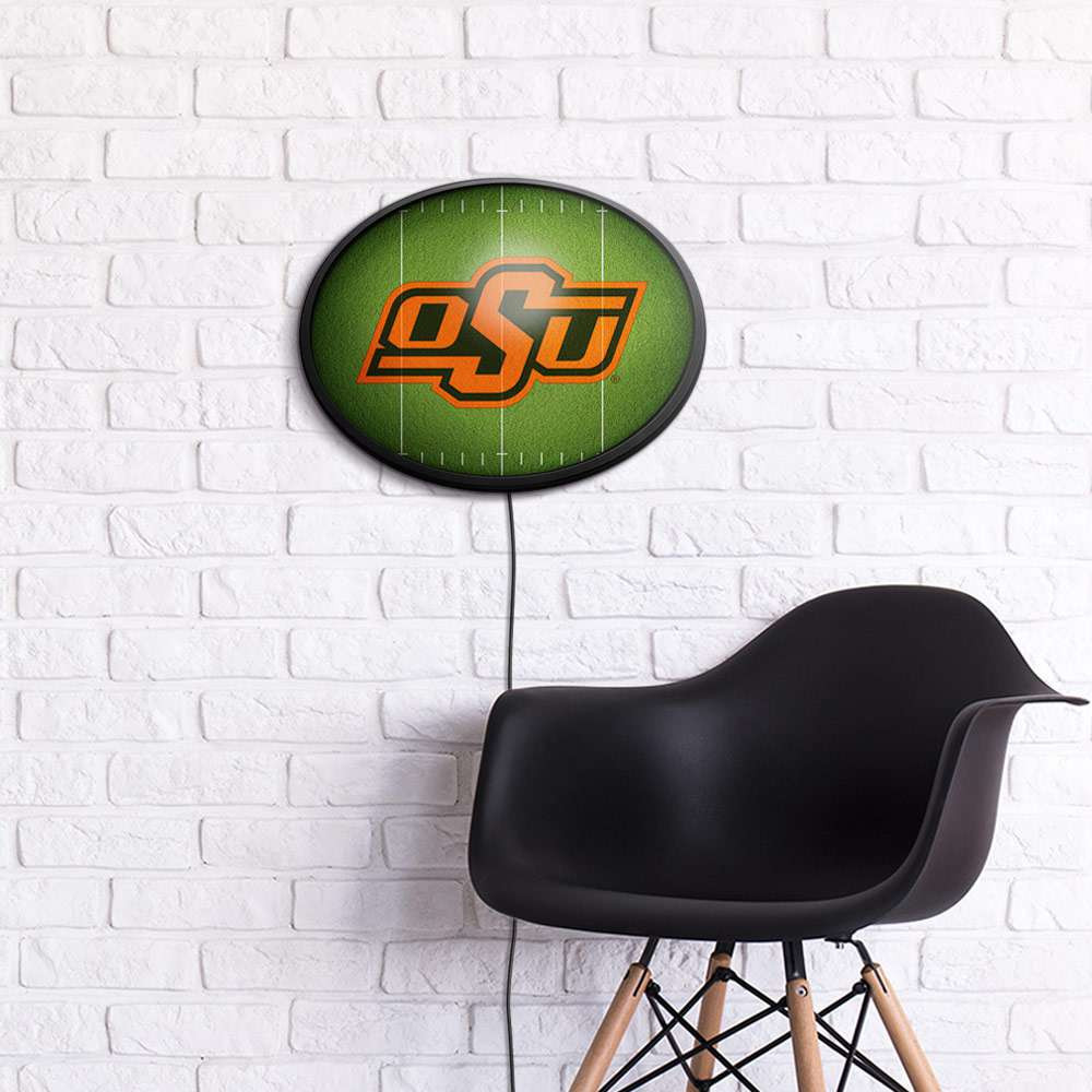 Oklahoma State Cowboys On the 50 - Oval Slimline Lighted Wall Sign