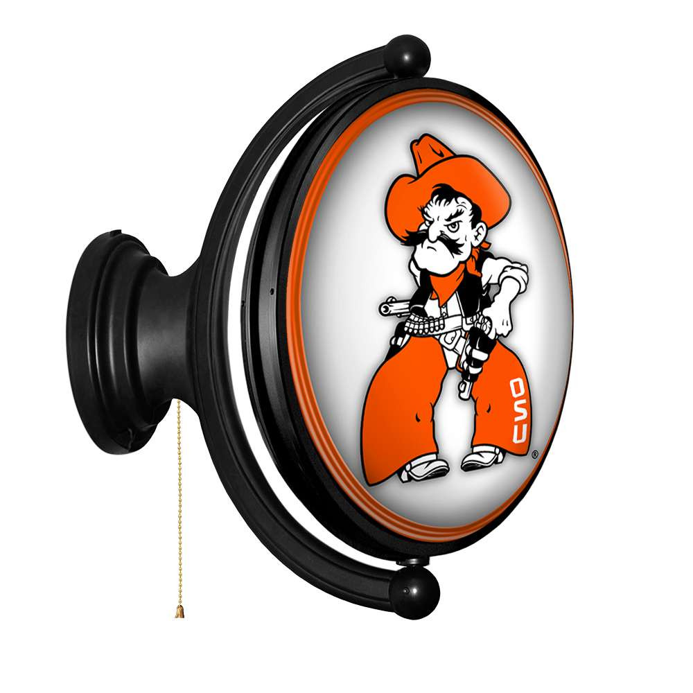 Oklahoma State Cowboys Pete - Original Oval Rotating Lighted Wall Sign