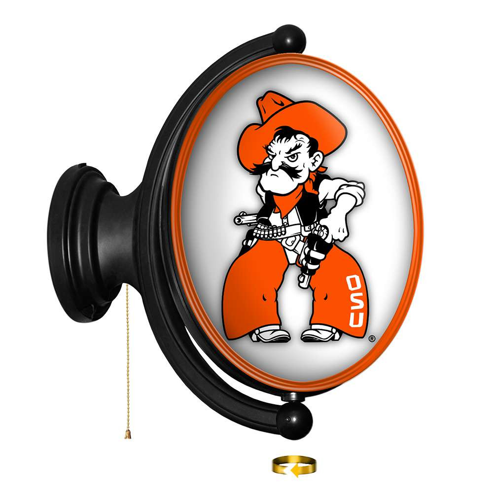 Oklahoma State Cowboys Pete - Original Oval Rotating Lighted Wall Sign | The Fan-Brand | NCOKST-125-02
