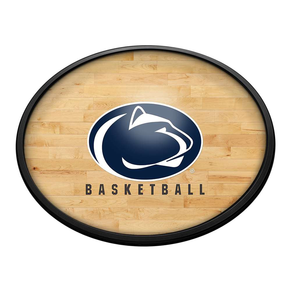 Penn State Nittany Lions Hardwood - Oval Slimline Lighted Wall Sign | The Fan-Brand | NCPNST-140-12