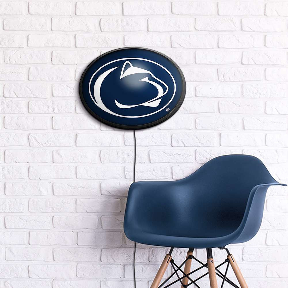 Penn State Nittany Lions Lion - Oval Slimline Lighted Wall Sign - Blue