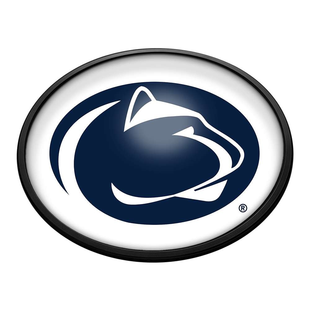 Penn State Nittany Lions Lion - Oval Slimline Lighted Wall Sign - White | The Fan-Brand | NCPNST-140-02A