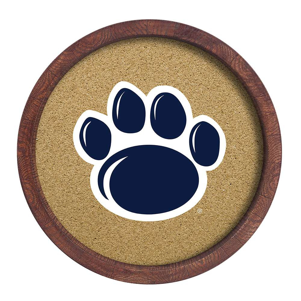 Penn State Nittany Lions Paw - Faux Barrel Framed Cork Board | The Fan-Brand | NCPNST-632-02