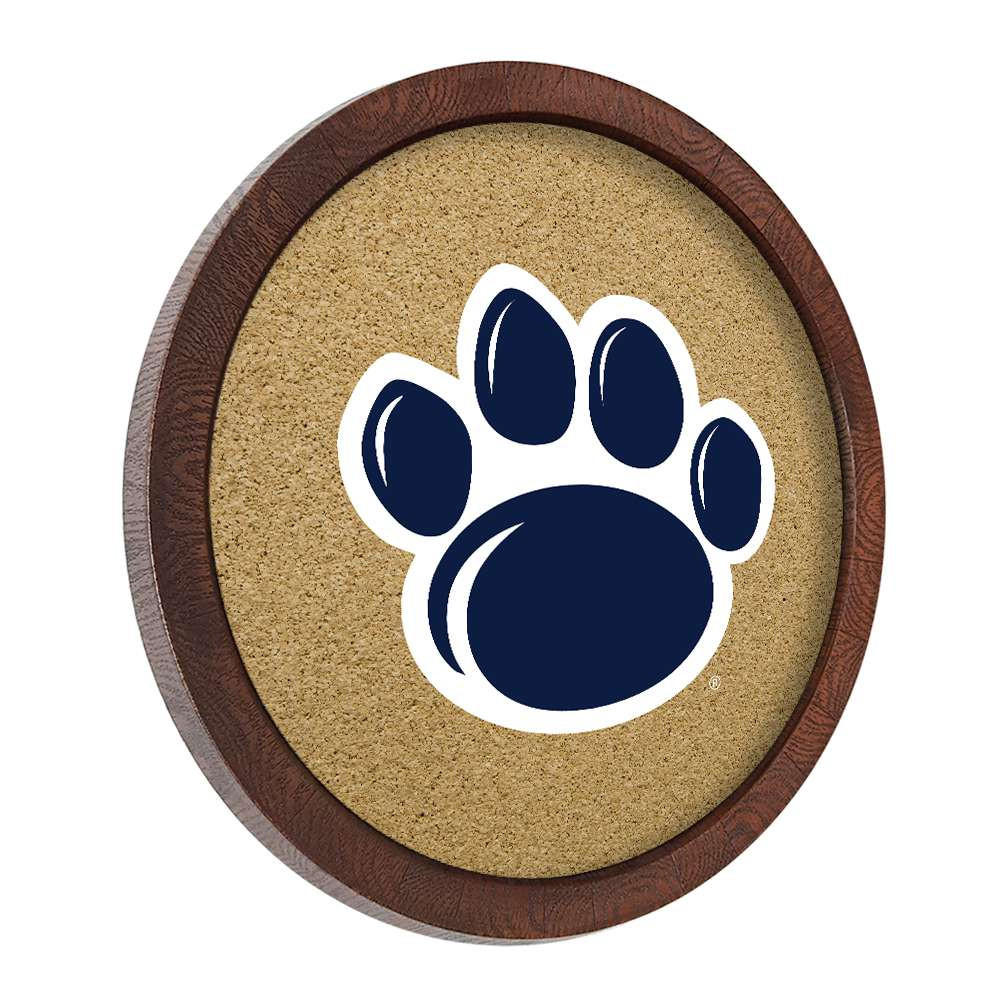Penn State Nittany Lions Paw - Faux Barrel Framed Cork Board
