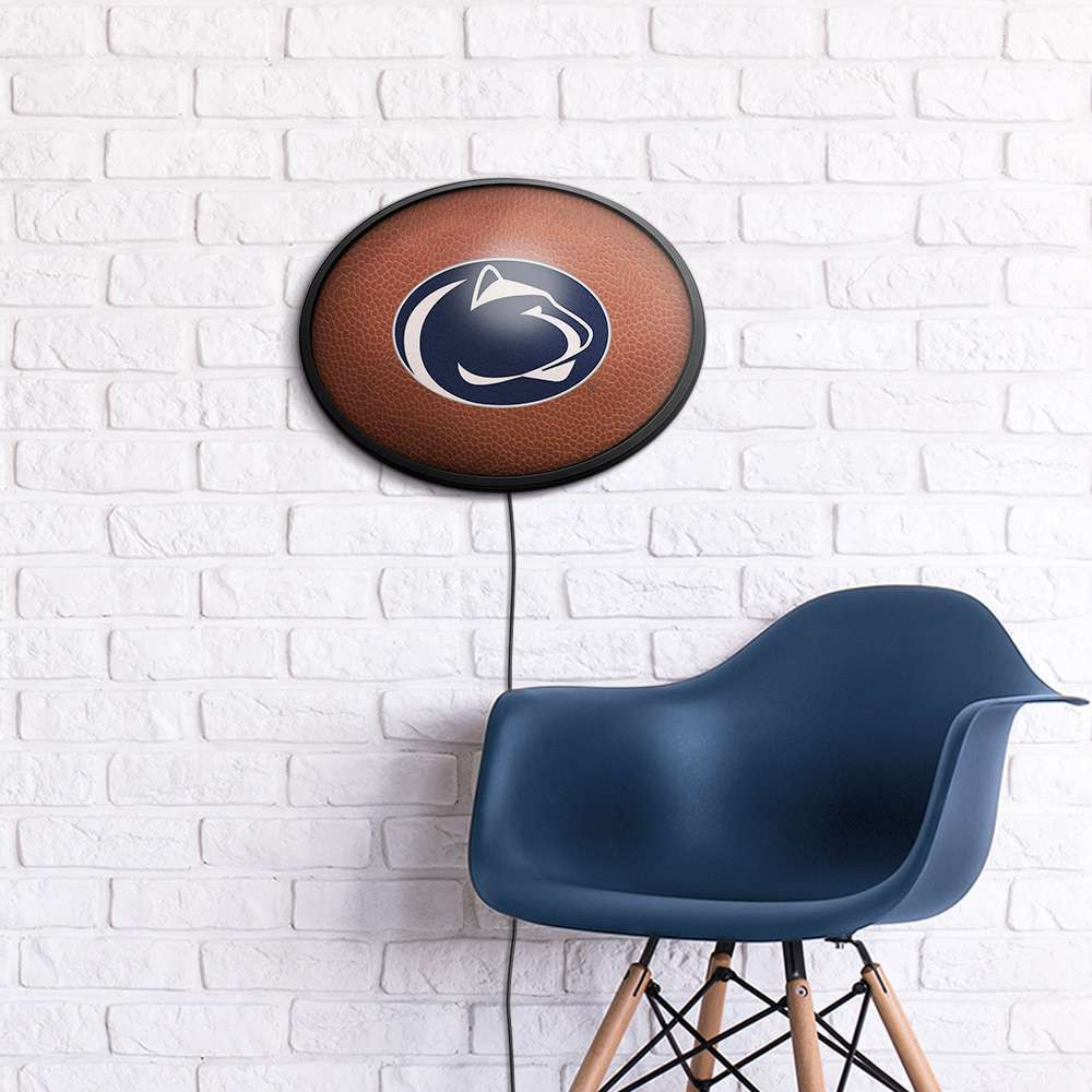 Penn State Nittany Lions Pigskin - Oval Slimline Lighted Wall Sign