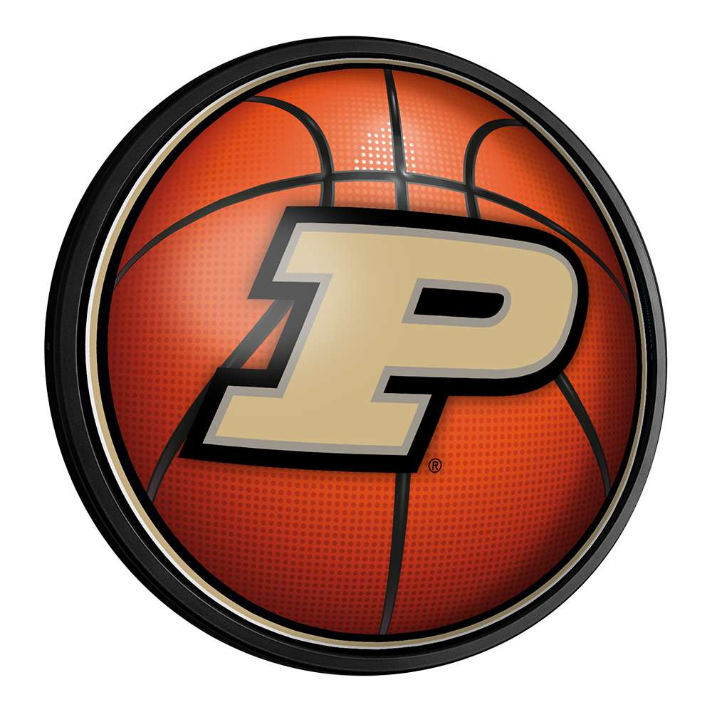 Purdue Boilermakers Basketball - Round Slimline Lighted Wall Sign | The Fan-Brand | NCPURD-130-11