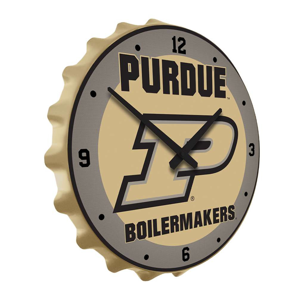 Purdue Boilermakers Bottle Cap Wall Clock - Gold