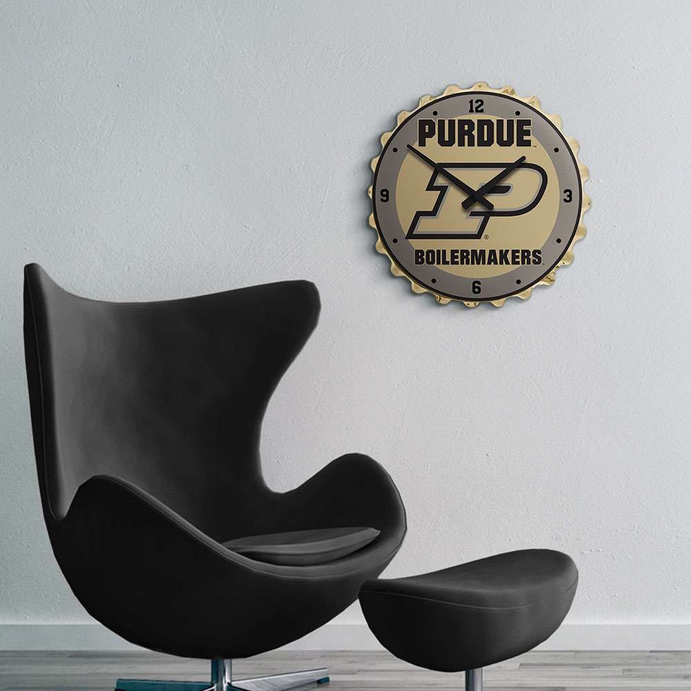 Purdue Boilermakers Bottle Cap Wall Clock - Gold