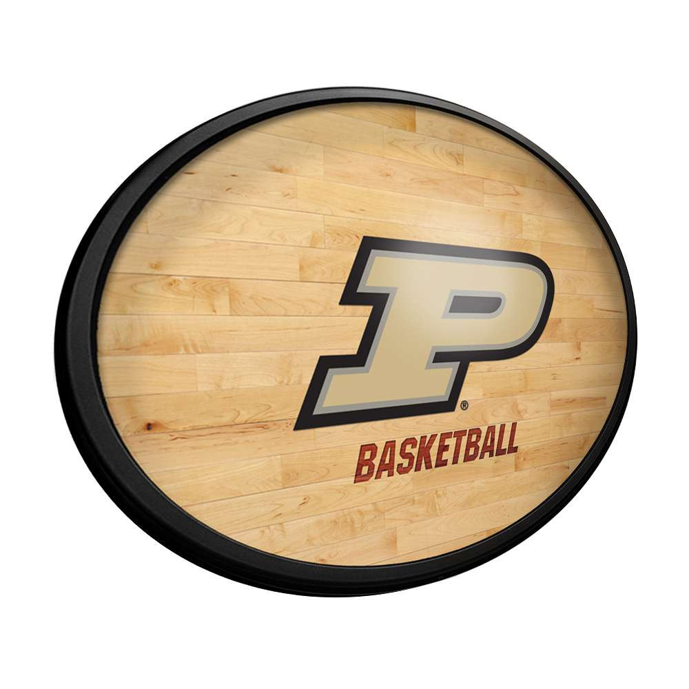 Purdue Boilermakers Hardwood - Oval Slimline Lighted Wall Sign