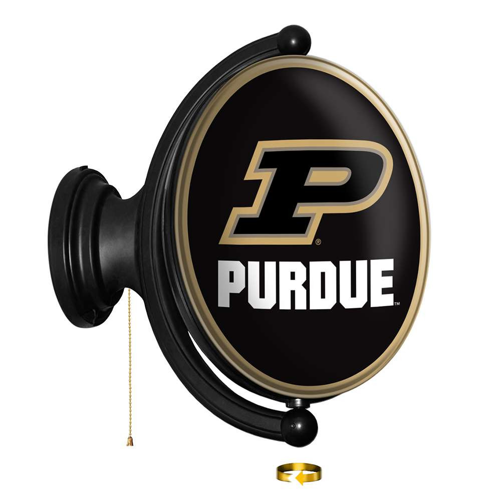 Purdue Boilermakers Original Oval Rotating Lighted Wall Sign - Black | The Fan-Brand | NCPURD-125-01A