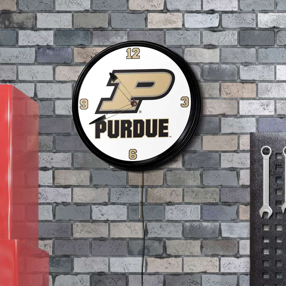 Purdue Boilermakers Retro Lighted Wall Clock