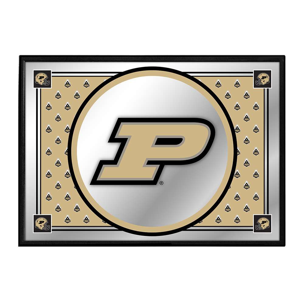 Purdue Boilermakers Team Spirit - Framed Mirrored Wall Sign - Gold | The Fan-Brand | NCPURD-265-02B
