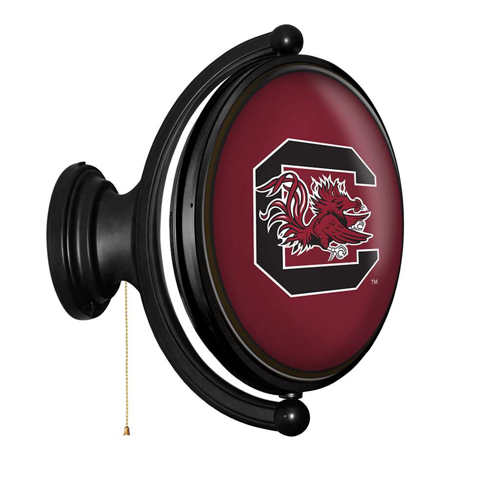 South Carolina Gamecocks Original Oval Rotating Lighted Wall Sign - Garnet