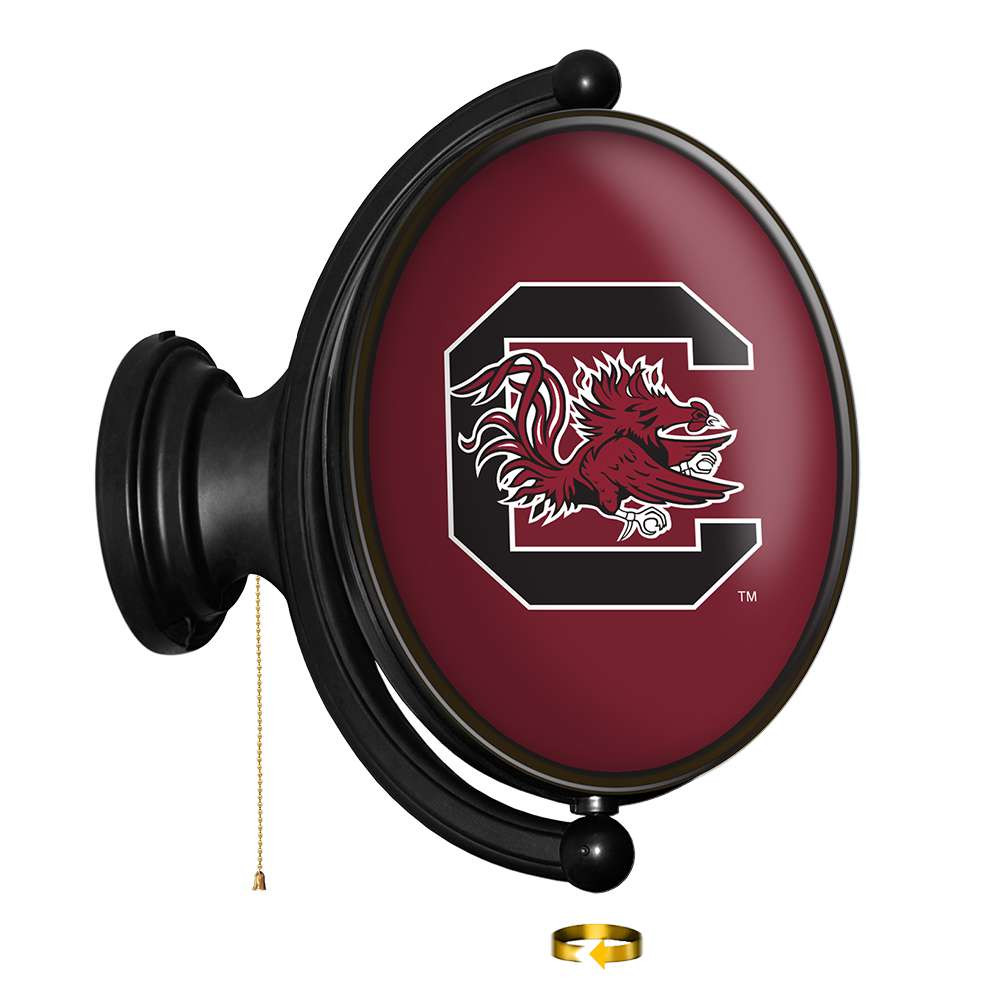 South Carolina Gamecocks Original Oval Rotating Lighted Wall Sign - Garnet | The Fan-Brand | NCSCGC-125-01B