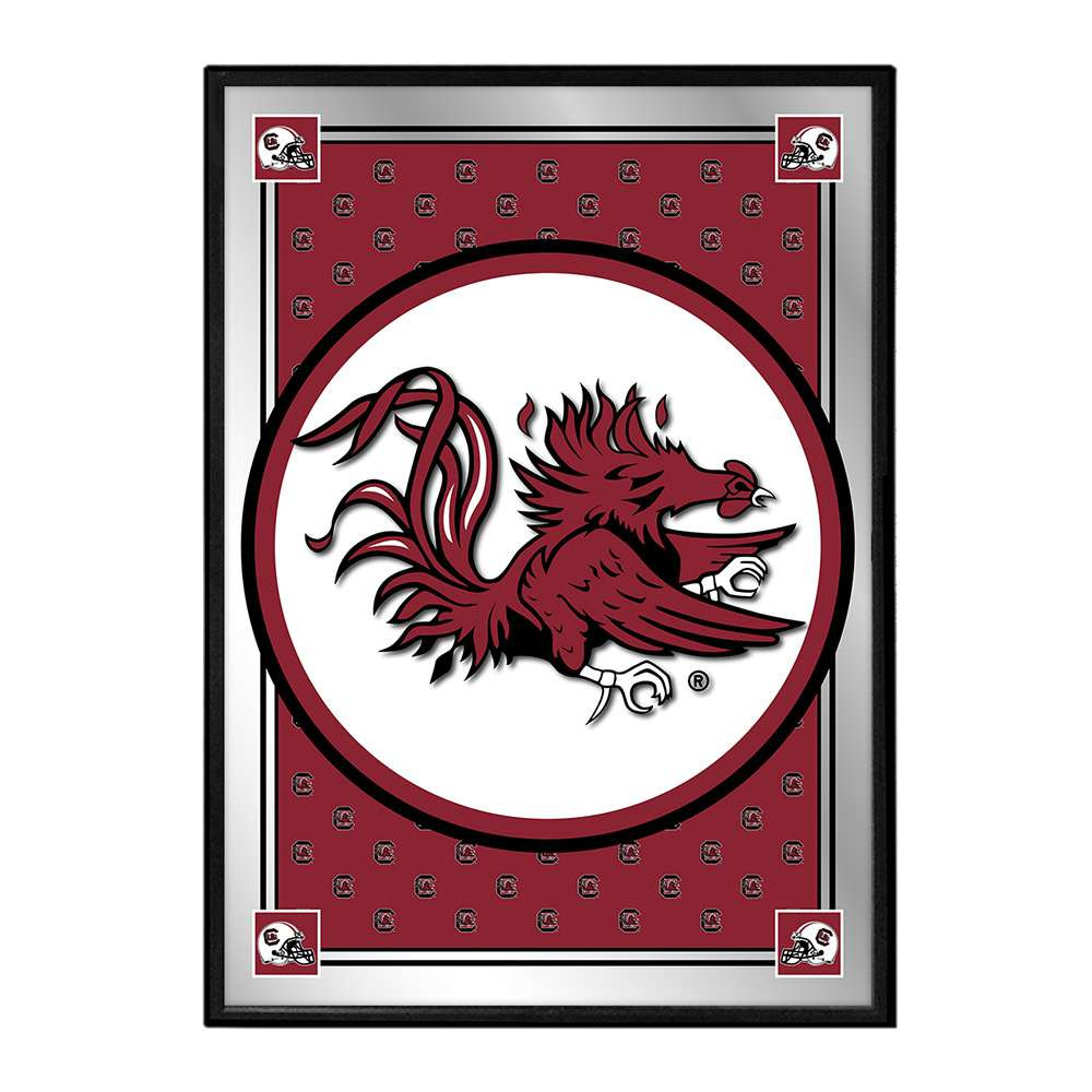 South Carolina Gamecocks Team Spirit, Mascot - Framed Mirrored Wall Sign | The Fan-Brand | NCSCGC-275-02
