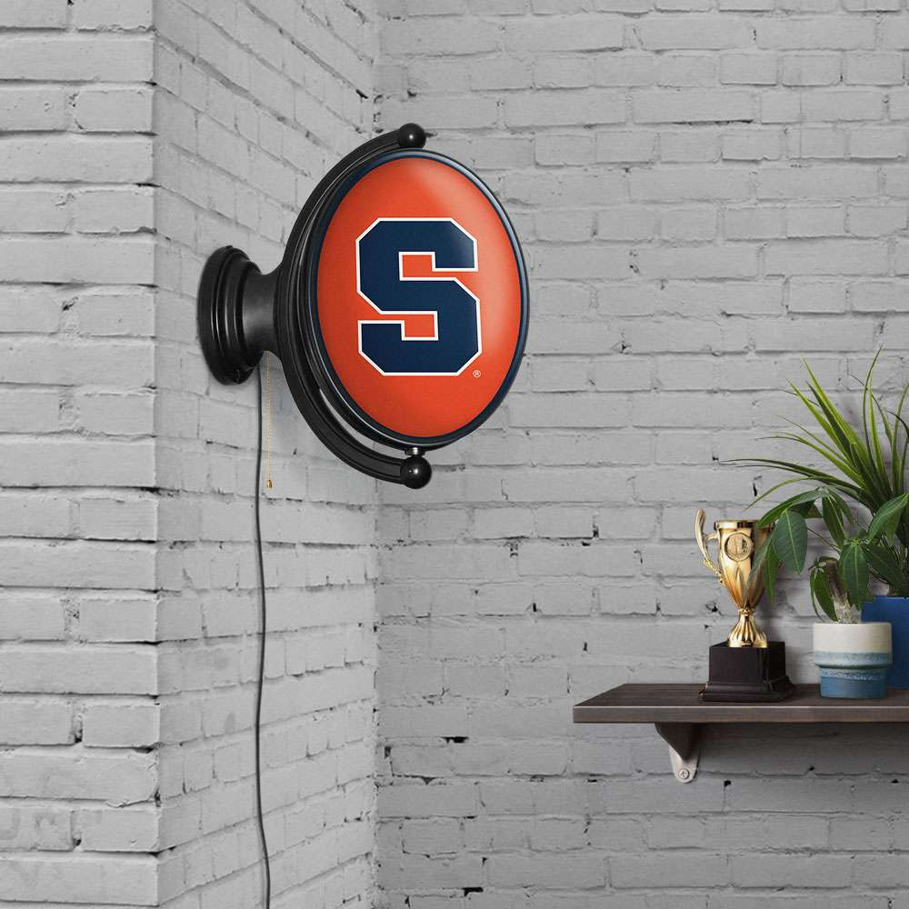 Syracuse Orange Original Oval Rotating Lighted Wall Sign - Orange
