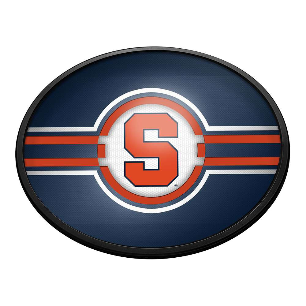 Syracuse Orange Oval Slimline Lighted Wall Sign - Blue | The Fan-Brand | NCSYRC-140-01A