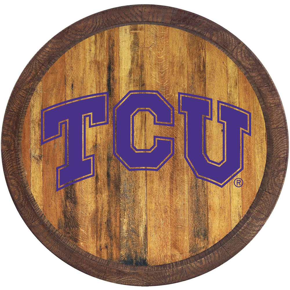TCU Horned Frogs Faux Barrel Top Sign | The Fan-Brand | NCTCUH-240-01