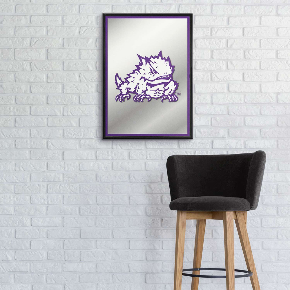 TCU Horned Frogs Mascot - Framed Mirrored Wall Sign