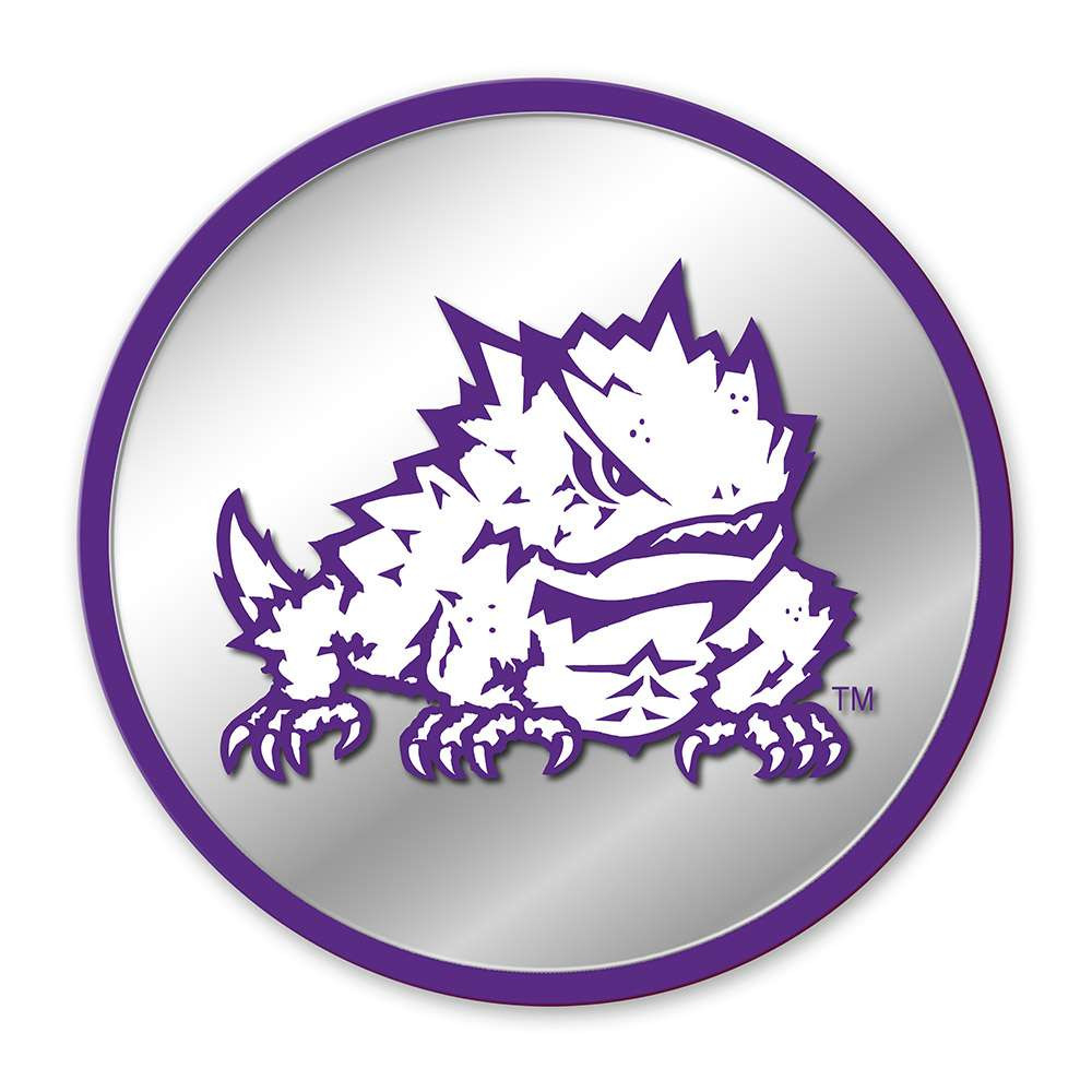 TCU Horned Frogs Mascot - Modern Disc Mirrored Wall Sign | The Fan-Brand | NCTCUH-235-02