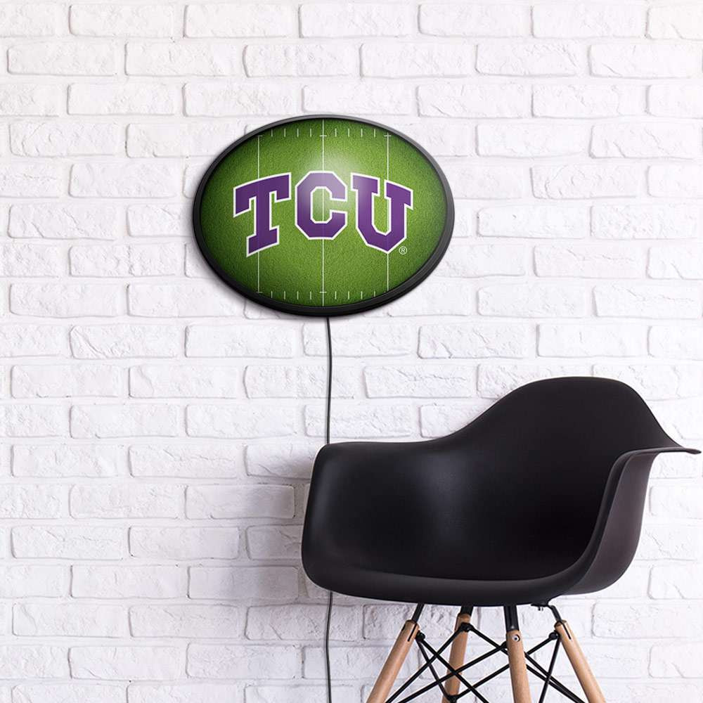 TCU Horned Frogs On the 50 - Oval Slimline Lighted Wall Sign