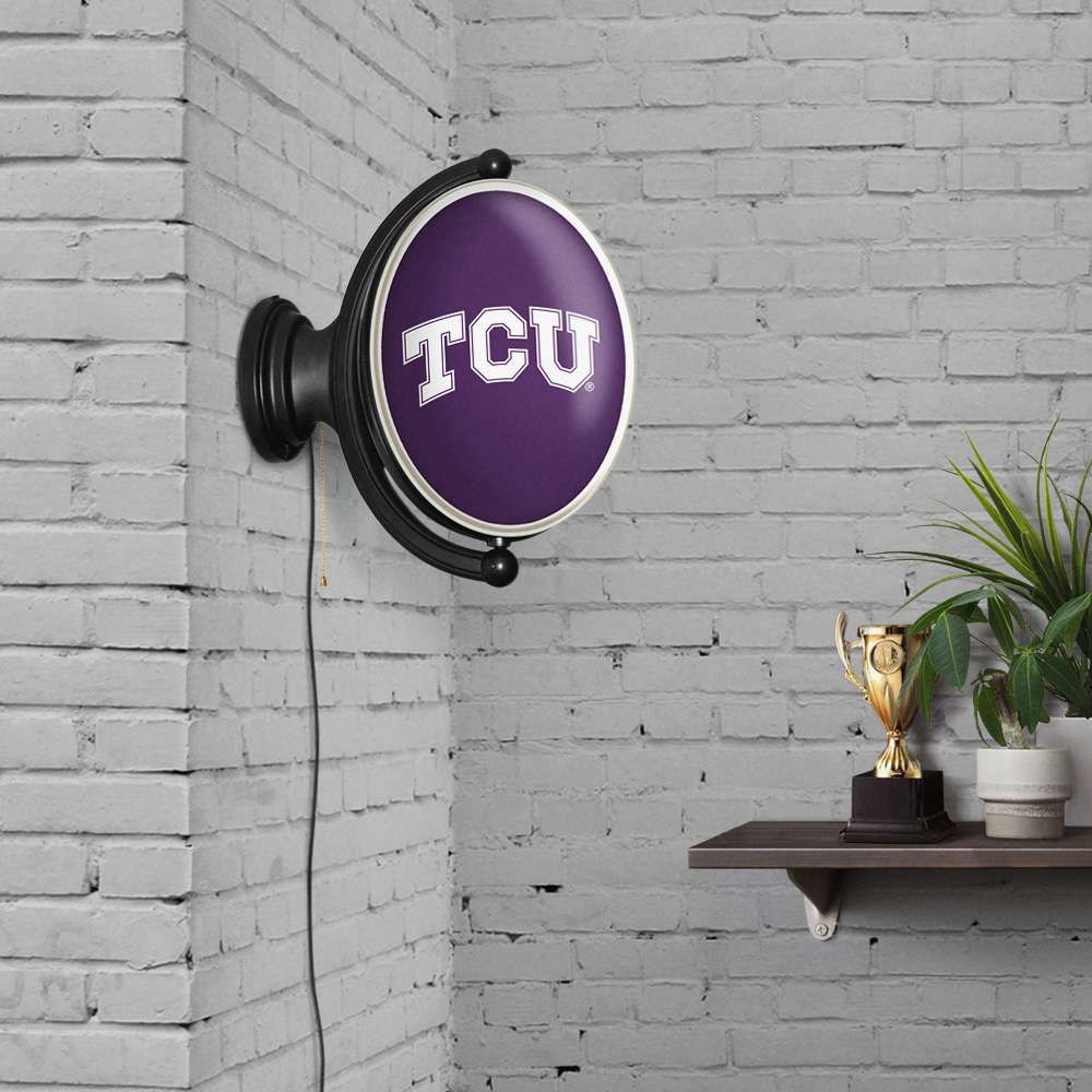 TCU Horned Frogs Original Oval Rotating Lighted Wall Sign