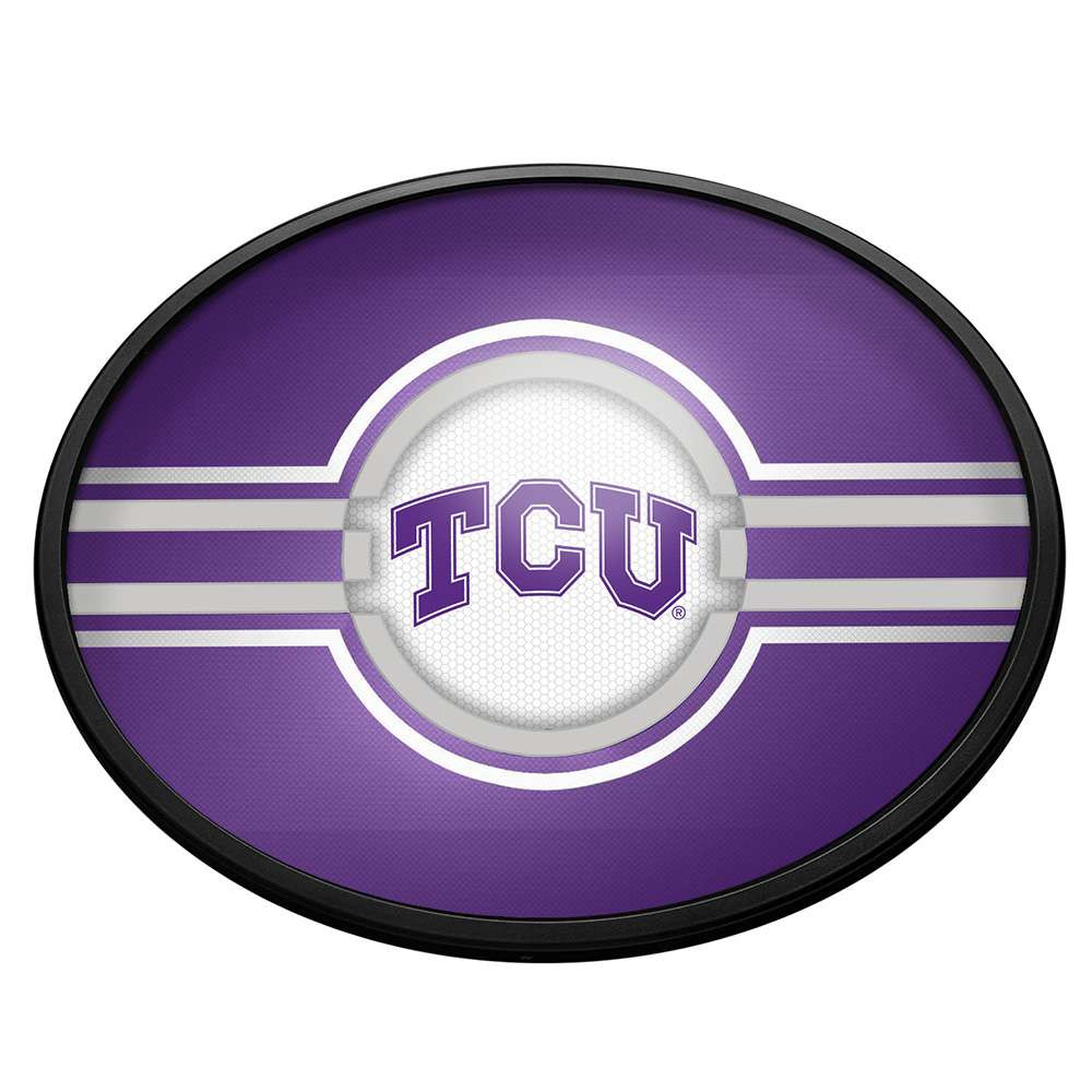 TCU Horned Frogs Oval Slimline Lighted Wall Sign - Purple | The Fan-Brand | NCTCUH-140-01A