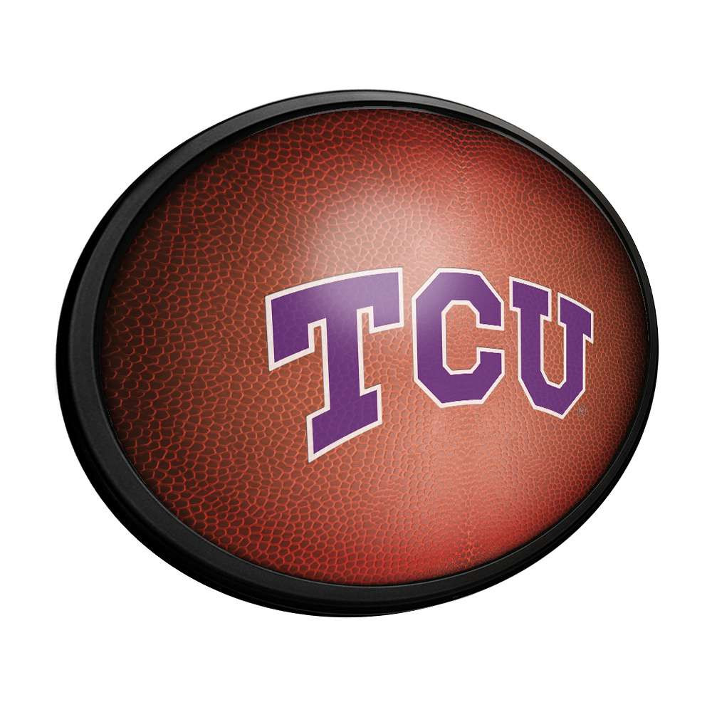 TCU Horned Frogs Pigskin - Oval Slimline Lighted Wall Sign